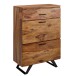 Kommode >WL6.546< in Sheesham / schwarz - 80x120x42 (BxHxT)