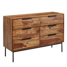 Sideboard >WL6.564< in Sheesham / schwarz -...