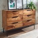 Sideboard >WL6.564< in Sheesham / schwarz - 117x80x42 (BxHxT)
