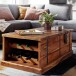 Truhentisch >WL6.565< in Sheesham / schwarz - 100x40x60 (BxHxT)