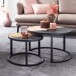 Satztisch >WL6.582< (2-teilig) in Mango / Schiefer-Dekor - 36x60 (HxD)
