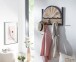 Wandgarderobe >WL6.590< in Mango, Massivholz / Metall - 53x40x8cm (BxHxT)