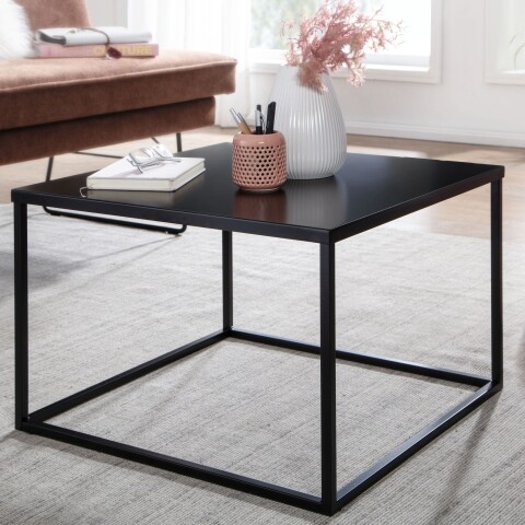 Couchtisch >WL6.603< in Schwarz, Metall - 60x40x60cm (BxHxT)