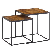 Satztisch >WL6.635< (2-teilig) in Mango / schwarz -...