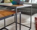 Satztisch >WL6.635< (2-teilig) in Mango / schwarz - 40x44x40 (BxHxT)
