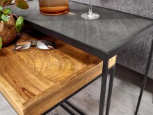 Satztisch >WL6.636< (2-teilig) in Mango / schwarz - 60x50x30 (BxHxT)