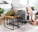 Satztisch >WL6.636< (2-teilig) in Mango / schwarz - 60x50x30 (BxHxT)
