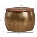 Couchtisch >WL6.705< in Mango / gold, Massivholz & Metall - 40x60cm (HxD)