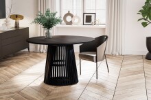 Esstisch >WL6.802< in Mango Schwarz, Massivholz - 77x12cm (HxT)