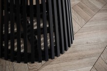 Esstisch >WL6.802< in Mango Schwarz, Massivholz - 77x12cm (HxT)