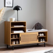 Schuhschrank >WL6.833< in Eiche Dekor / Wiener...