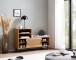 Schuhschrank >WL6.833< in Eiche Dekor / Wiener Geflecht - 120x76x40 (BxHxT)
