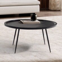 Couchtisch >WL6.838< in Mango Schwarz, Massivholz -...