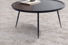 Couchtisch >WL6.838< in Mango Schwarz, Massivholz - 38x75cm (HxD)