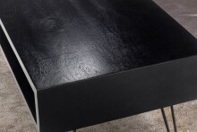 Couchtisch >WL6.841< in Mango Schwarz, Massivholz - 100x40x50cm (BxHxT)