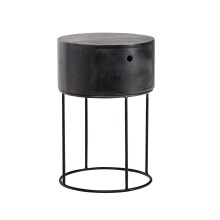 Nachttisch >WL6.848< in Mango Schwarz, Massivholz - 60x40cm (HxD)