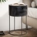 Nachttisch >WL6.848< in Mango Schwarz, Massivholz - 60x40cm (HxD)