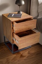 Nachtkommode >WL6.850< in Sheesham, Massivholz - 40x60x38cm (BxHxT)