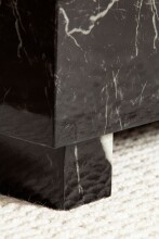 Couchtisch >MONOBLOC< in Marmor Optik schwarz, MDF - 60x35x60cm (BxHxT)