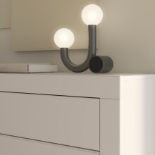 Wohnwand >LEFKADAS< (2-teilig) in weiss / Eiche Dekor - 195,4/61/41,4 cm (B/H/T)