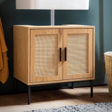 Waschbeckenunterschrank >WL6.875< in Eiche Dekor - 60x60x40 (BxHxT)