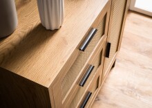 Kommode >WL6.877< in Eiche Dekor, Holzwerkstoff - 80x82x36cm (BxHxT)