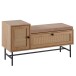 Schuhbank >WL6.891< in Eiche Dekor, Holzwerkstoff & Geflecht - 100x60x38 (BxHxT)
