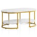 Couchtisch >WL6.895< in Marmor Optik Weiß / Gold - 100x45x60 (BxHxT)