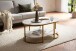 Couchtisch >WL6.895< in Marmor Optik Weiß / Gold - 100x45x60 (BxHxT)