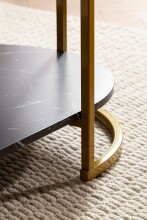 Couchtisch >WL6.896< in Marmor Optik Schwarz / gold - 100x45x60 (BxHxT)