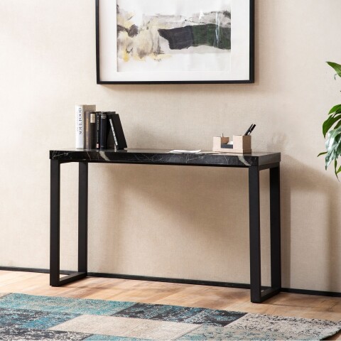 Konsolentisch >WL6.909< in Marmor-Optik Schwarz - 120x76x40 (BxHxT)