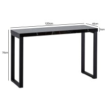 Konsolentisch >WL6.909< in Marmor-Optik Schwarz - 120x76x40 (BxHxT)