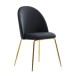 Esszimmerstuhl >WL6.942< (2er-Set) in Schwarz & gold, Samt - 53x87x50cm (BxHxT)
