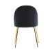 Esszimmerstuhl >WL6.942< (2er-Set) in Schwarz & gold, Samt - 53x87x50cm (BxHxT)