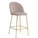 Barhocker >WL6.943< (2er-Set) in Beige & gold, Samt - 50x102x50cm (BxHxT)