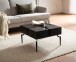 Couchtisch >WL6.980< in Mango schwarz, Massivholt / Metall - 60x40x60cm (BxHxT)