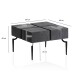 Couchtisch >WL6.980< in Mango schwarz, Massivholt / Metall - 60x40x60cm (BxHxT)