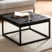 Couchtisch >WL6.986< in Mango Schwarz, Massivholz & Metall - 60x35x60cm (BxHxT)