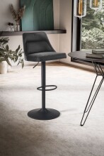 Barhocker >WL6.999< in Grau, Samt - 45x106x51cm (BxHxT)