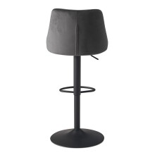 Barhocker >WL6.999< in Grau, Samt - 45x106x51cm (BxHxT)