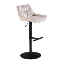 Barhocker >WL7.004< in Beige, Samt - 45x106x55cm (BxHxT)