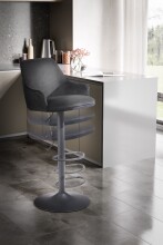 Barhocker >WL7.007< in Schwarz, Samt - 45x106x45cm (BxHxT)