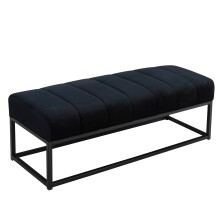 Sitzbank >WL7.010< in Schwarz, Samt - 108x40x40cm (BxHxT)