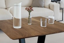 Couchtisch >WL7.012< in Akazie Braun, Massivholz & Metall - 60x40x60cm (BxHxT)