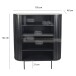 Bücherregal >WL7.013< in Mango Schwarz, Massivholz - 105x122x40cm (BxHxT)