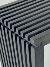Sitzbank Akazie Massivholz 120 cm Schwarz Garderobenbank Flurbank