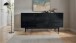 Sideboard >WL7.021< in Akazie Schwarz, Massivholz - 160x81x42cm (BxHxT)