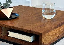 Couchtisch >WL7.022< in Sheesham / schwarz - 60x40x60 (BxHxT)