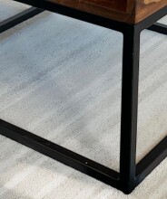 Couchtisch >WL7.022< in Sheesham / schwarz - 60x40x60 (BxHxT)