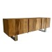 Lowboard >WL7.028< in Akazie, Massivholz & Edelstahl - 160x56x46cm (BxHxT)